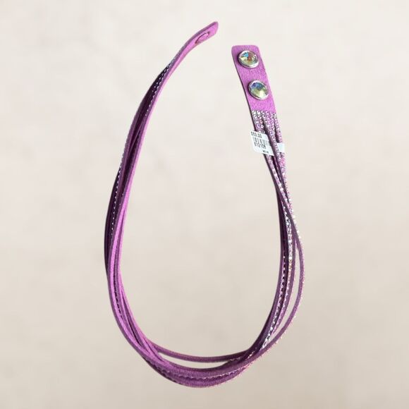 Swarovski Slake Wrap Bracelet Lilac Purple with Clear Crystal Stones Adjustable - Picture 4 of 6